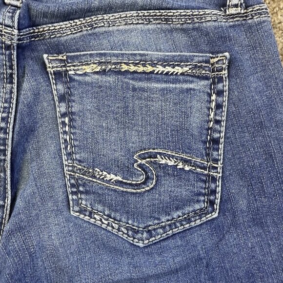 Silver boyfriend style blue slim-fit mid-rise comfortable stretch jeans - Picture 12 of 12